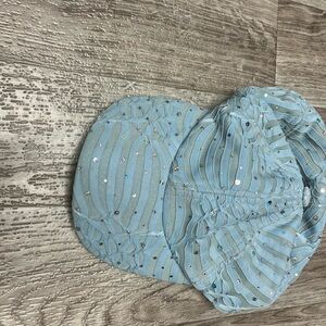 Blue Sequin Striped Top